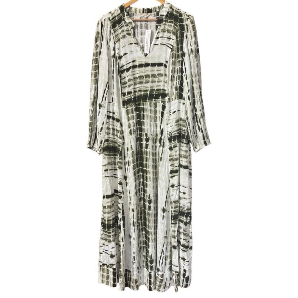 Soft surroundings melody maxi dress green tie dye size MP NEW
